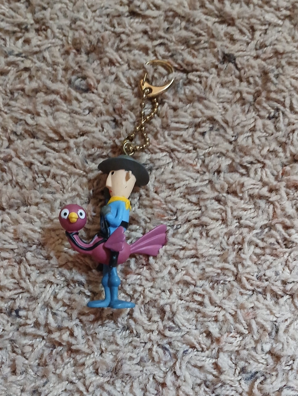 Blue and Pink Cowboy Character Keychain